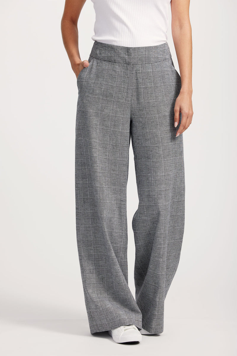 Sophia Tailored Check Wide Leg Pant