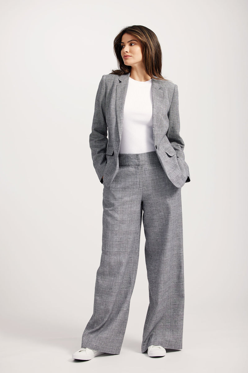 Sophia Tailored Check Wide Leg Pant