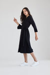 Hera Side Pleated Wrap Dress